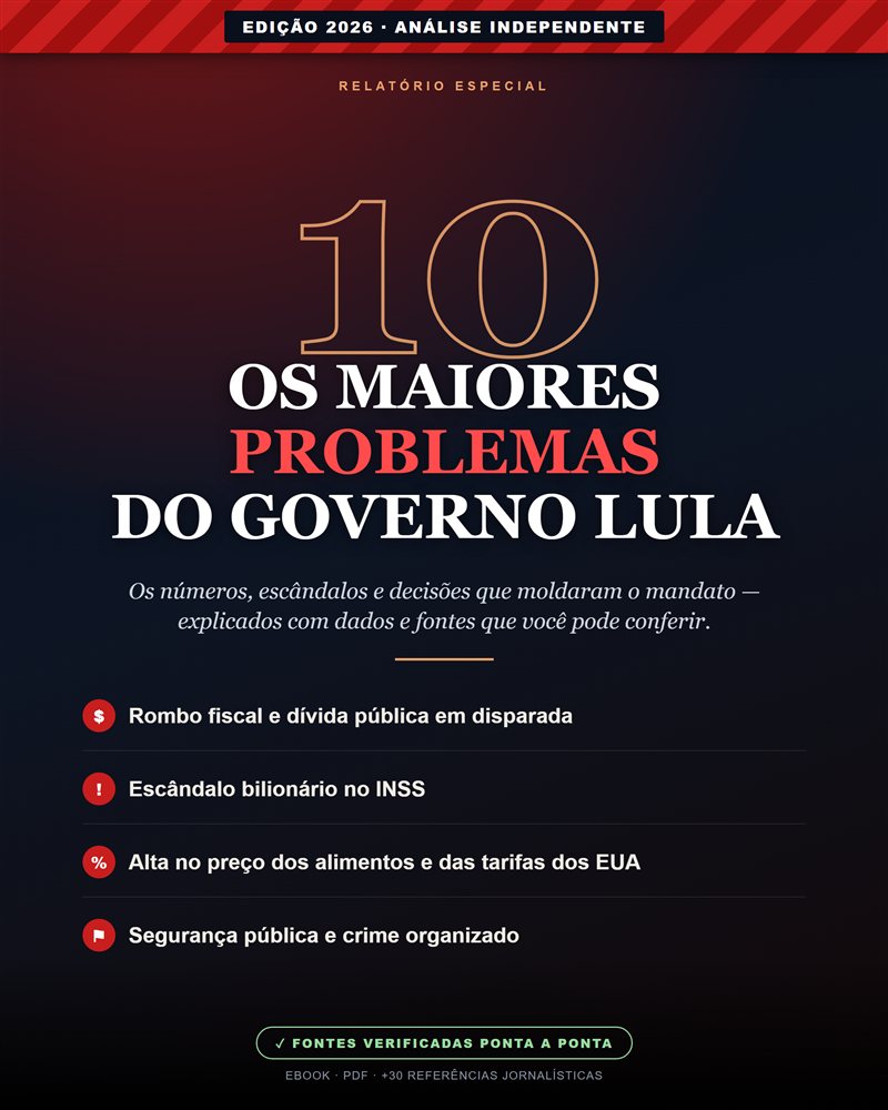 Capa do relatório Os 10 Maiores Problemas do Governo Lula